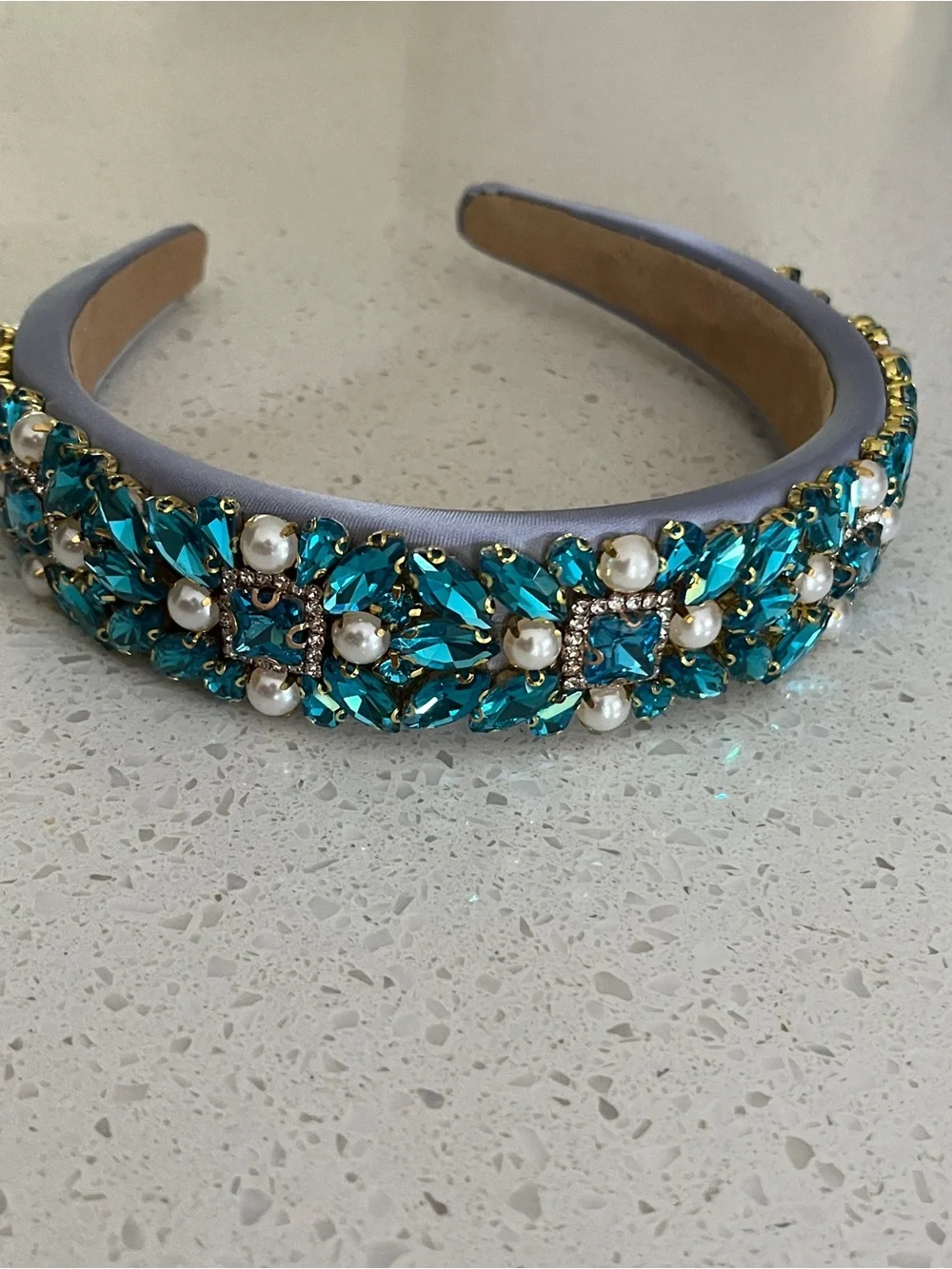 Embellished Blue Crystal Headband‎